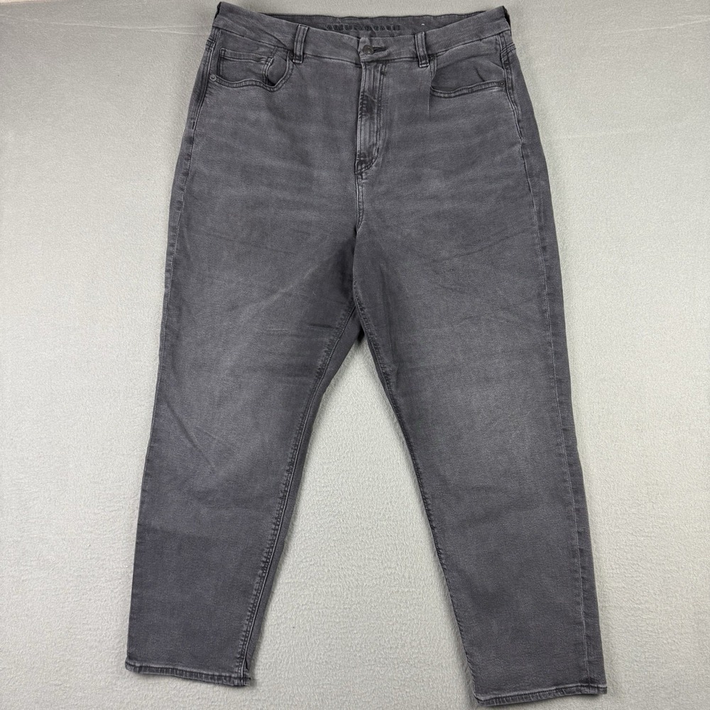 American Eagle Women's Curvy Mom Stretch High Rise‎ Black Curvy Jeans Size 16